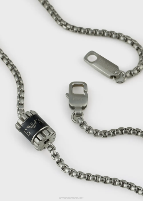 bărbați R802G2098 colier cu lanț din oțel inoxidabil emporio armaniargint