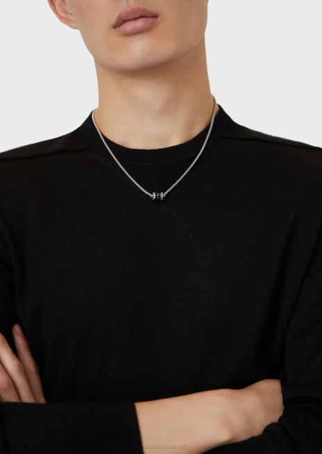 bărbați R802G2098 colier cu lanț din oțel inoxidabil emporio armaniargint