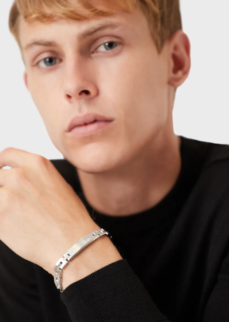 bărbați R802G2106 Bratara emporio armani din otel inoxidabilargint