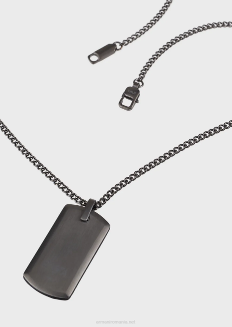 bărbați R802G2107 colier cu pandantiv din oțel inoxidabil de culoare bronză Armani antracit