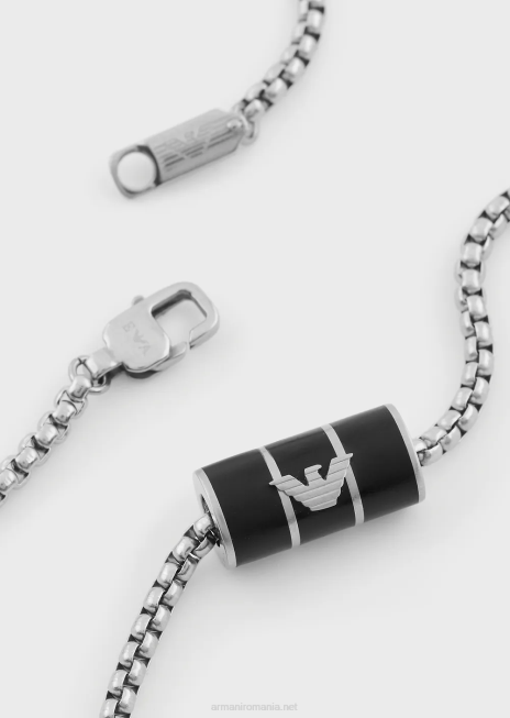 bărbați R802G2111 colier cu lant negru mat lac Armani