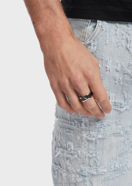 bărbați R802G2112 inel din otel inoxidabil Armani