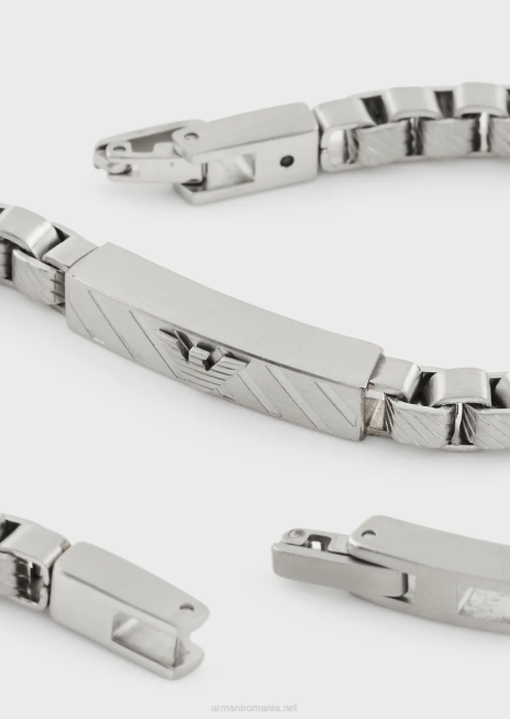 bărbați R802G2114 Brățară cu lanț din argint sterling în tonuri negre Armani