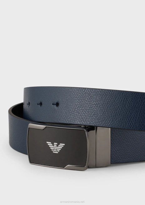 bărbați R802G1998 centura reversibila din piele palmellata Armani albastru