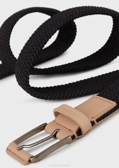 bărbați R802G2001 curea din material țesut Armani negru