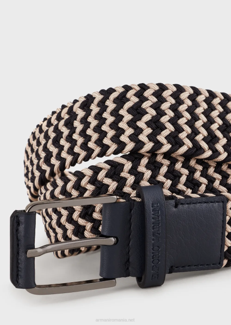 bărbați R802G2002 curea din material țesut Armani albastru miezul nopții