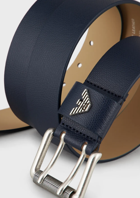 bărbați R802G2019 centura din piele palmellato imprimata Armani negru