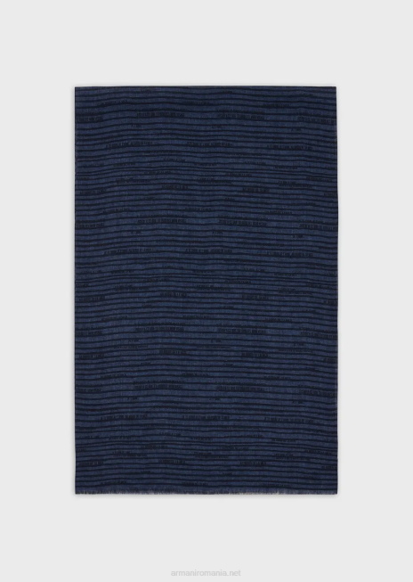 bărbați R802G2116 fură de in cu frază de colecție peste tot Armani albastru marin