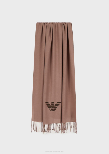 bărbați R802G2128 eșarfă cu franjuri cu imprimeu vultur Armani