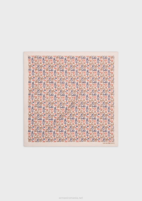 bărbați R802G2132 Foulard din bumbac organic cu imprimeu sustainable collection Armani