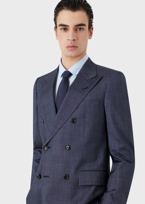 bărbați R802G2136 cravată jacquard în oase de hering în amestec de mătase și in Armani