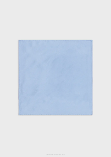 bărbați R802G2138 pătrat de buzunar din mătase în stil otoman Armani albastru