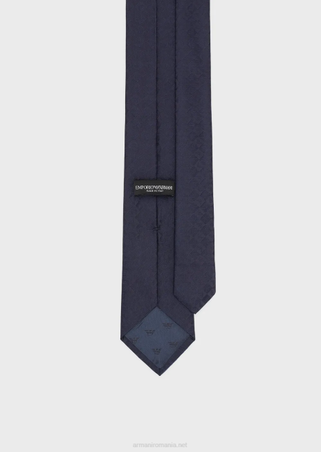 bărbați R802G2143 vultur de mătase pură și cravată jacquard cu carouri Armani