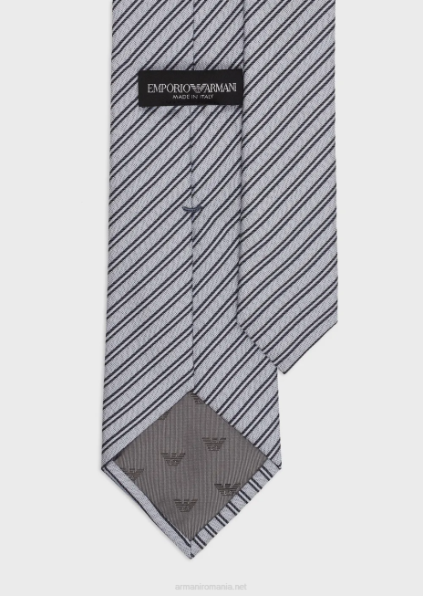 bărbați R802G2145 cravată din pură mătase jacquard în dungi Armani