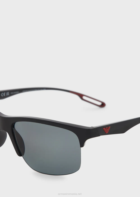 bărbați R802G2268 ochelari de soare dreptunghiulari Armani negru