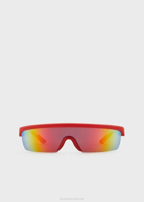 bărbați R802G2276 ochelari de soare dreptunghiulari cu lentile interschimbabile Armani portocale