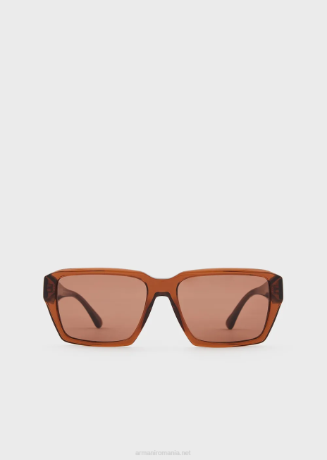 bărbați R802G2278 ochelari de soare dreptunghiulari Armani maro