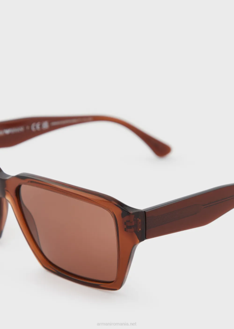 bărbați R802G2278 ochelari de soare dreptunghiulari Armani maro