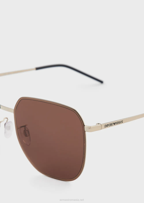 bărbați R802G2281 ochelari de soare pătrați unisex Armani aur