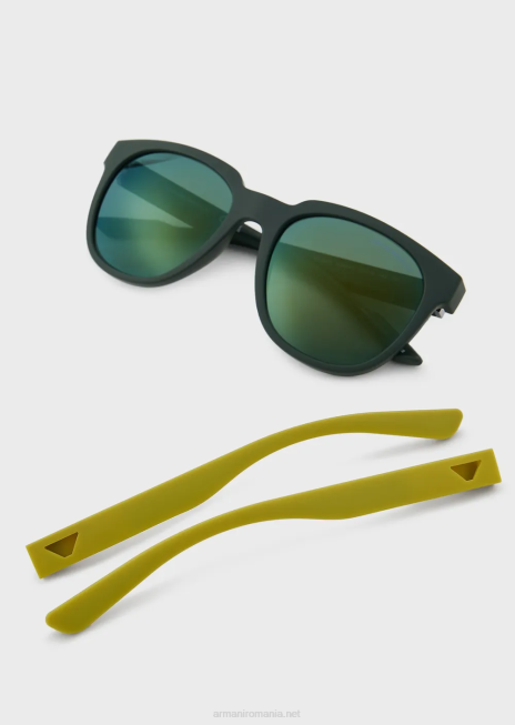 bărbați R802G2297 ochelari de soare panto cu temple interschimbabile Armani