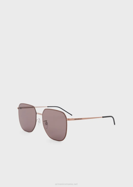 bărbați R802G2317 ochelari de soare pătrați unisex Armani aur roz