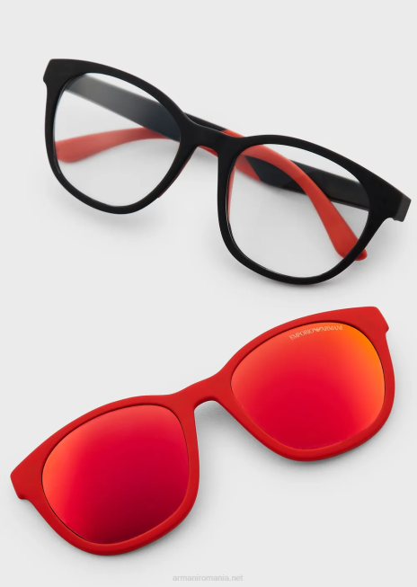 bărbați R802G2336 ochelari de soare junior în formă de panto cu lentile cu clips Armani