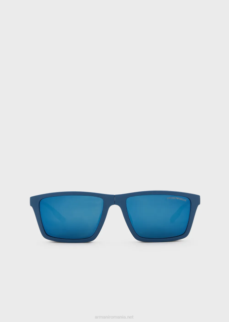 bărbați R802G2355 ochelari de soare dreptunghiulari cu lentile interschimbabile Armani gri