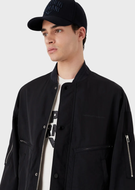 bărbați R802G2034 șapcă de baseball cu litere brodate în relief Armani albastru marin