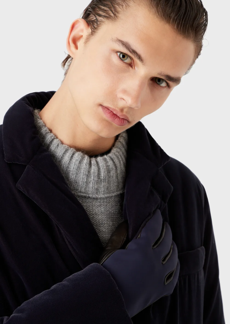 bărbați R802G2040 mănuși tricotate din lână virgină Armani