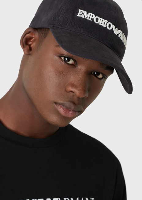 bărbați R802G2043 șapcă de baseball cu broderie emporio armani în reliefalbastru