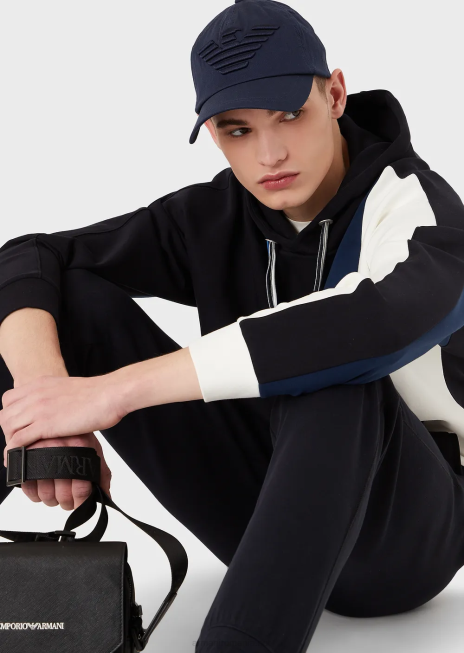 bărbați R802G2046 șapcă de baseball cu vultur supradimensionat brodat Armani model