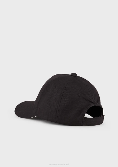 bărbați R802G2047 șapcă de baseball cu imprimeu vultur Armani negru