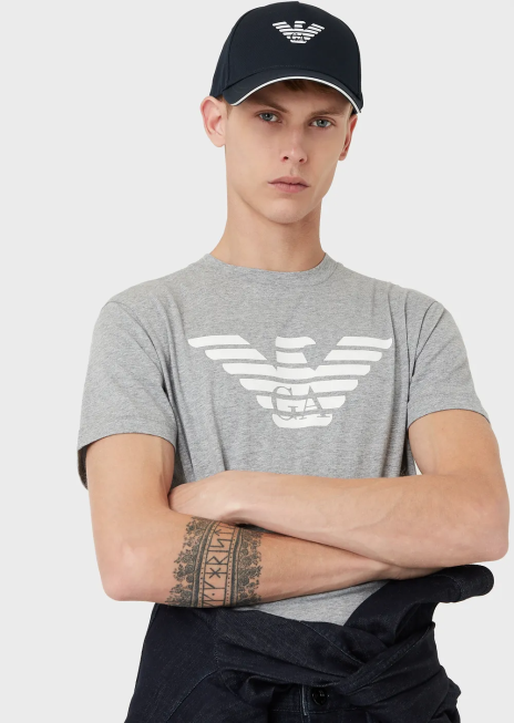 bărbați R802G2048 șapcă de baseball cu imprimeu vultur Armani albastru marin