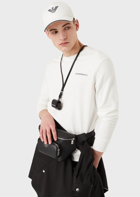 bărbați R802G2049 șapcă de baseball cu imprimeu vultur Armani alb