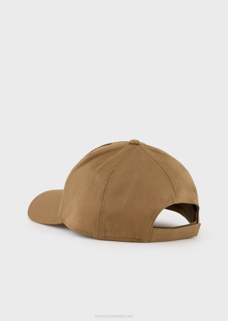 bărbați R802G2060 colecție sustenabilă șapcă de baseball din bumbac organic cu broderie supradimensionată Armani