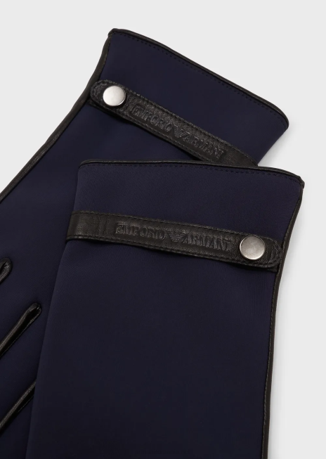 bărbați R802G2070 mănuși din nailon și piele de miel nappa Armani