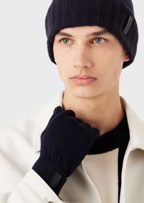 bărbați R802G2070 mănuși din nailon și piele de miel nappa Armani