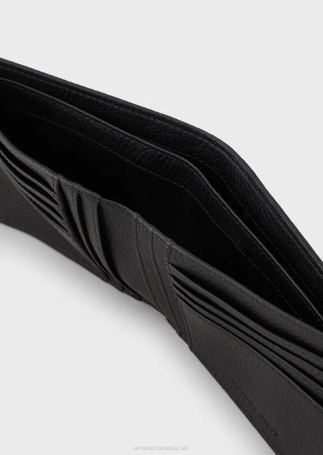 bărbați R802G2192 portofel cu design orizontal din piele turnată Armani negru