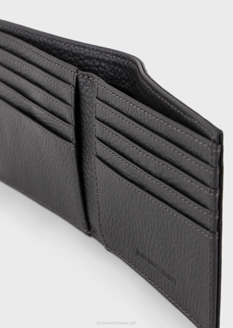 bărbați R802G2196 portofel din piele prăbușită Armani negru