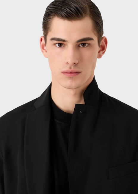 bărbați R802G1022 Jachetă dublu din nailon tehnic stretch, cu panou interior detașabil Armani