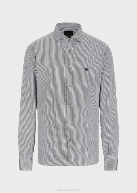 bărbați R802G1069 cămașă din bumbac cu micro model Armani
