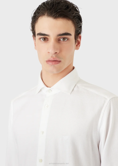 bărbați R802G1069 cămașă din bumbac cu micro model Armani