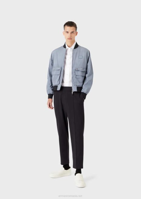 bărbați R802G1117 cămașă cu mâneci scurte din tricou din tencel Armani alb