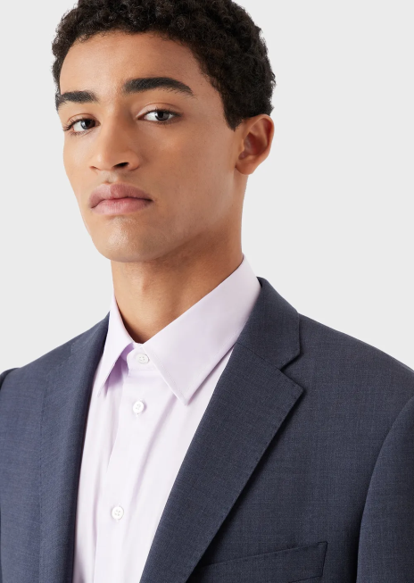 bărbați R802G1129 cămașă din poplin stretch, modernă, cu guler rigid Armani roz