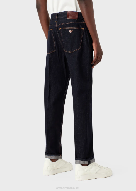 bărbați R802G1148 blugi din denim albastru reactiv j72 loose-fit Armani denim