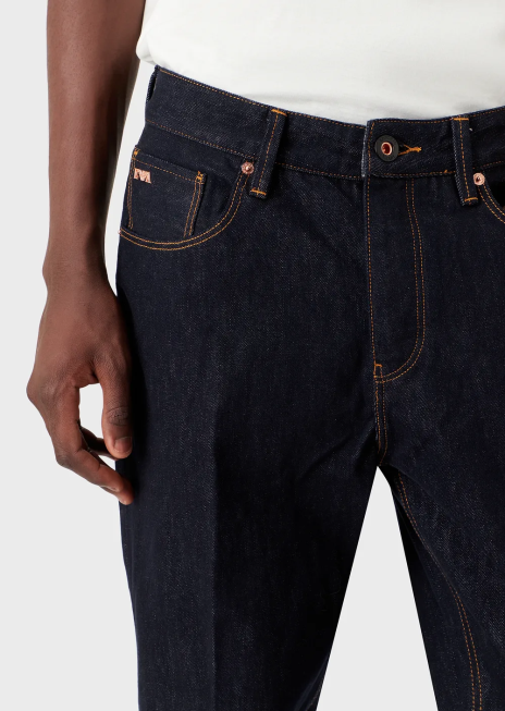 bărbați R802G1148 blugi din denim albastru reactiv j72 loose-fit Armani denim