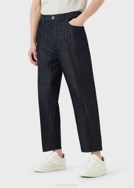 bărbați R802G1152 blugi j79 loose-fit din denim lejer decolorat Armani denim