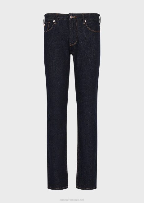 bărbați R802G1153 Blugi j06 slim-fit albastru închis din denim cu broderie pe buzunar Armani albastru