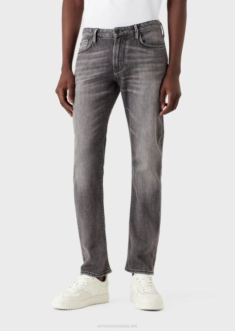 bărbați R802G1160 blugi j06 slim-fit din denim organic Armani gri