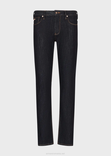 bărbați R802G1161 blugi j06 slim-fit din denim din tricot fals Armani albastru inchis
